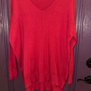 Zenana Outfitters Vibrant Red V-Neck Sweater